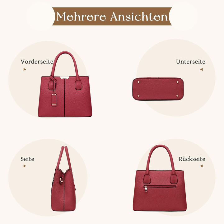 VARLIVOO Elegant Damen Handtasche Schultertasche Frauen Umhängetasche Taschen Shopper Wasserdicht PU