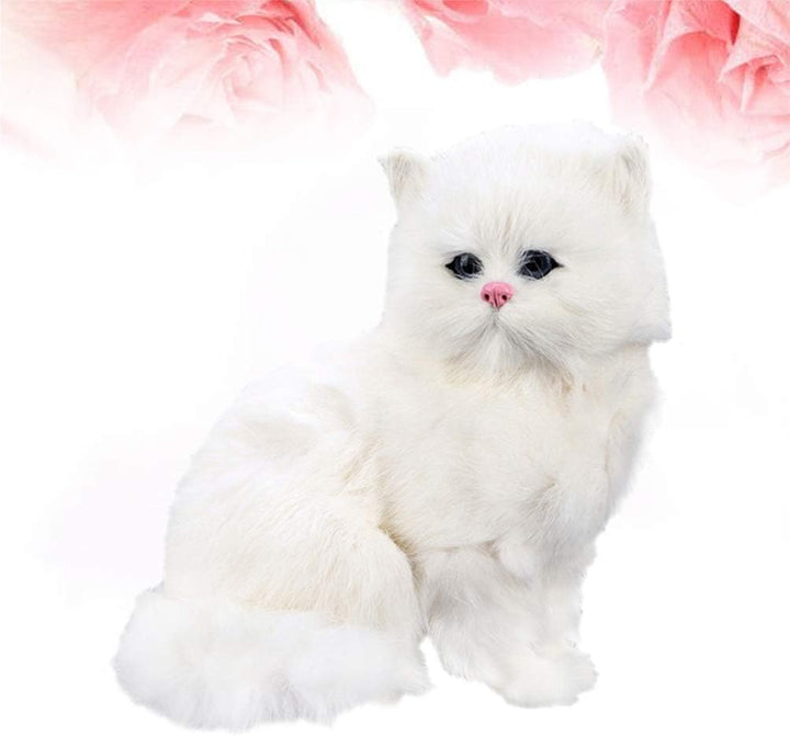 EXCEART Realistische Katze Figur Plüschtiere Katze Sitzende Plüsch Perserkatze Haus Hotel Büro Dekor