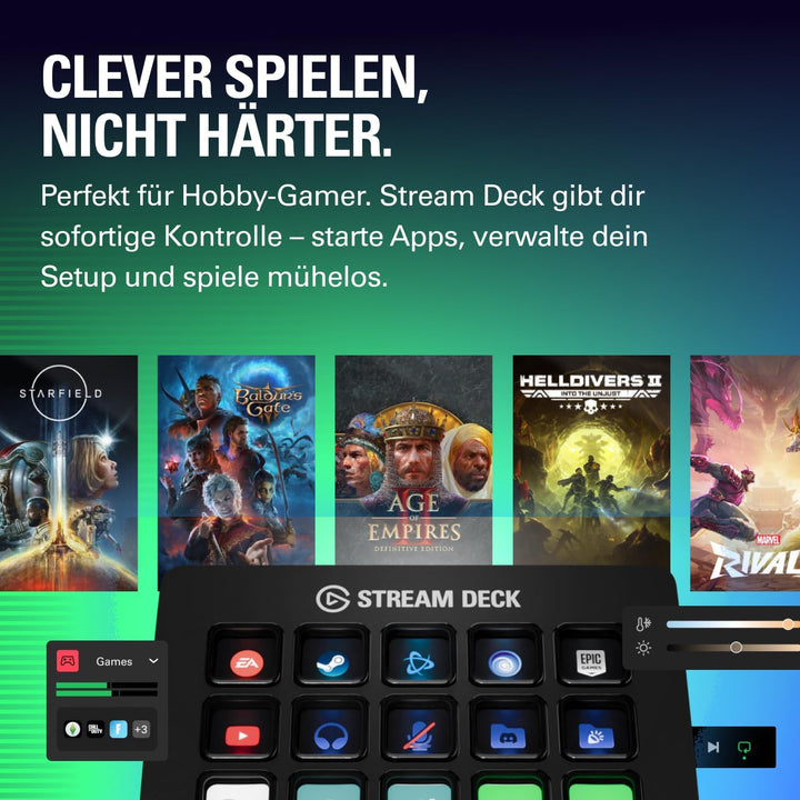 Elgato Stream Deck MK.2 – Studio-Controller, 15 Makrotasten, auslösen von Aktion in Apps und Softwar