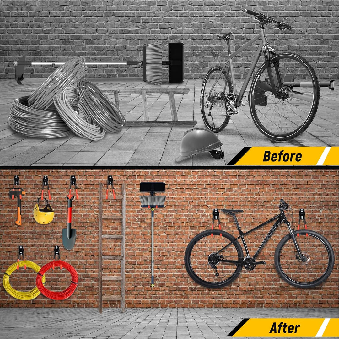 Fippy 4 Stück Wandhaken Garage Schwerlast Garagenhaken Wandhaken Gummiert Garagenhaken Garage Wand H