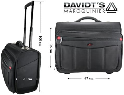 Trolley, Businesskoffer, Aktenkoffer, Pilotenkoffer, Aktentrolley mit Laptopfach, Dokumentasche, Han