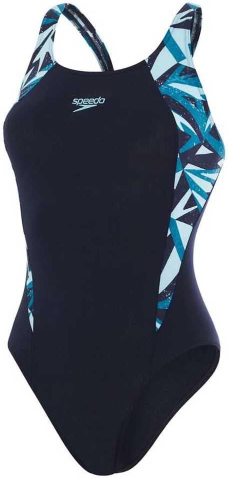 Speedo Damen Hyperboom Splice Muscleback Badeanzug, Blau