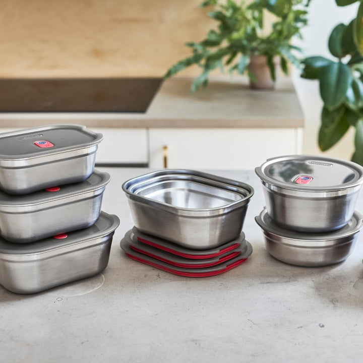 BLACK + BLUM Multifunktions Lunchbox Edelstahl 1,1 L | 100% auslaufsichere Meal Prep Boxen mit Vakuu