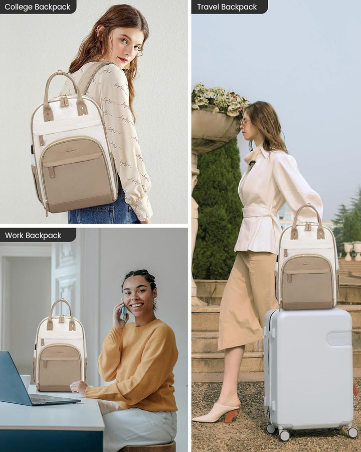 LOVEVOOK Rucksack Damen Gross, Laptop Rucksack 17 Zoll mit Laptopfach, Shulrucksack Mädchen Teenager