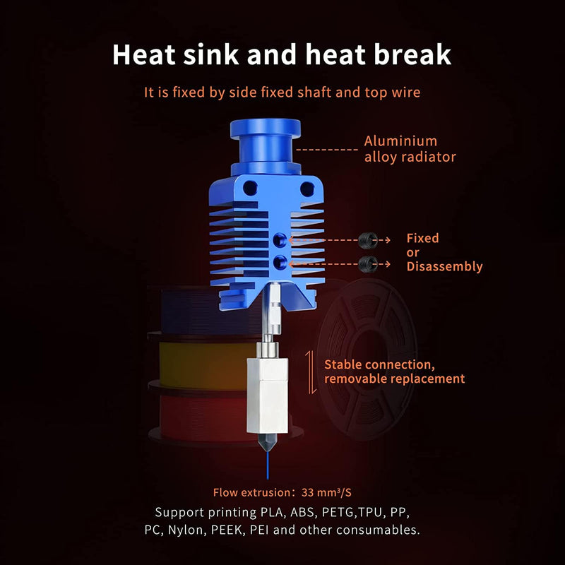 Upgrade Ender3 Keramik Heizkern CHC Hotend 24V Kupfer Heizblock Titan Heatbreak Verbesserte Düse Kom