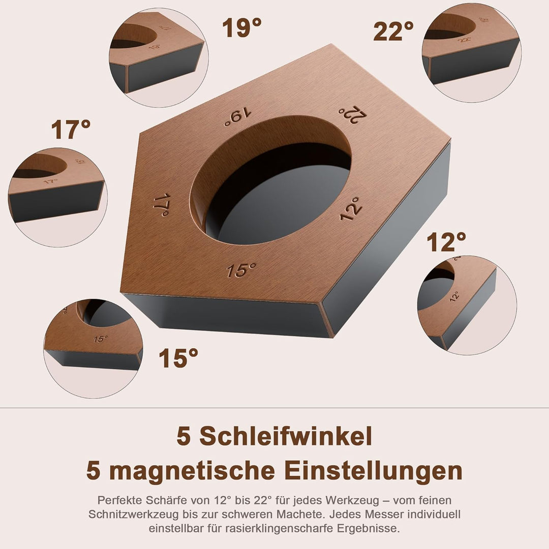 Messerschärfer Profi Mit 12°/15°/17°/19°/22° SchäRfwinkel, Messerschleifer, Knife Sharpener, Schleif