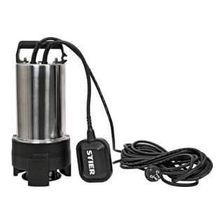 STIER Edelstahl Tauchpumpe Schmutzwasserpumpe ESTW-1100, 20.000 l/h, 11000 W, Edelstahlgehäuse, Schw