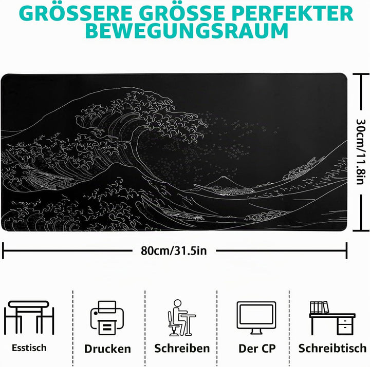 Mauspad XL Erweiterte Grosse Maus Pad Grosse,Gaming Mouse Pad Schreibtisch Pad, 31.5x11.8inch Lange