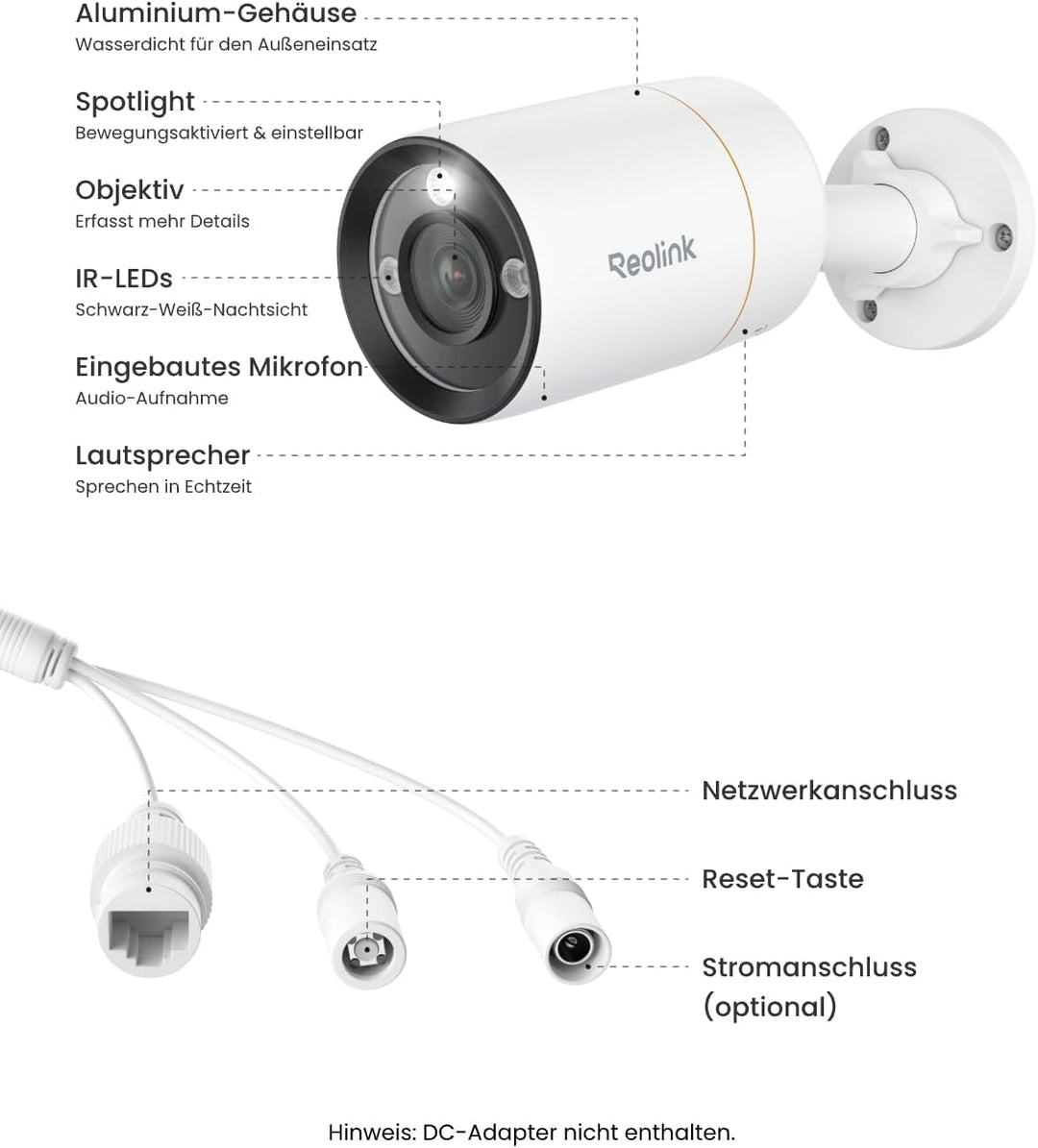 Reolink 12MP PoE Überwachungskamera Aussen mit Spotlight, Farbige Nachtsicht, Zwei-Wege-Audio, 24/7