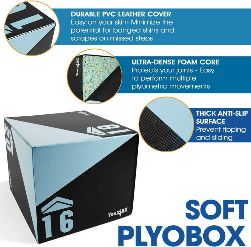 Yes4All 3 in 1 Soft Plyo Box, Sprungbox, Plyometric Box Plattform für Sprungtraining, Home Gym und O