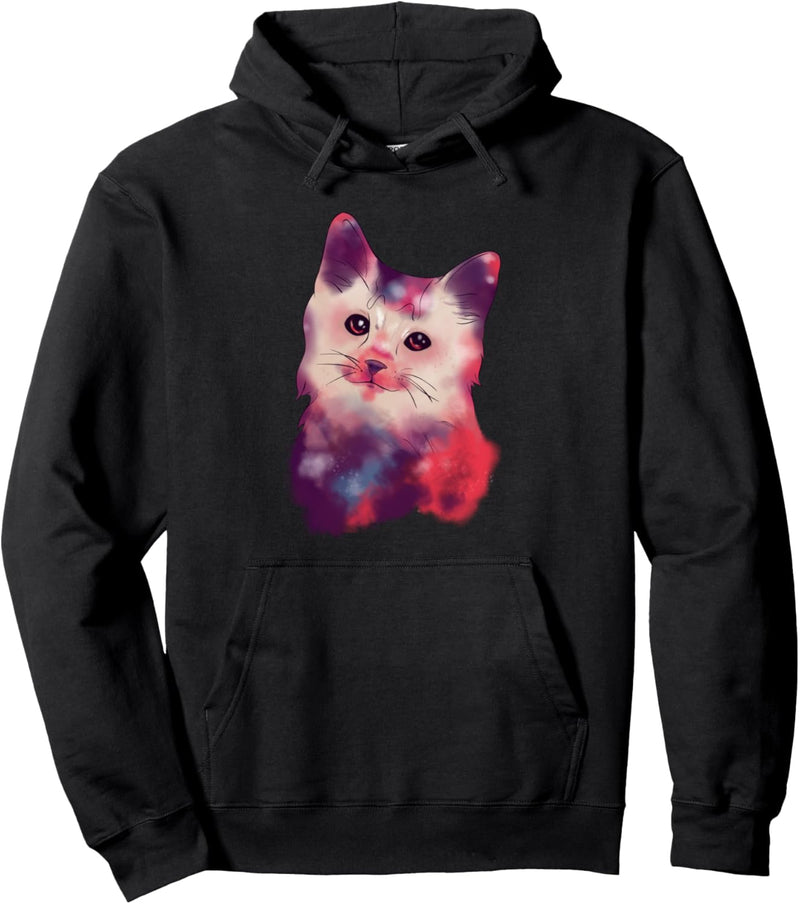 Cute Galactic Cat Space Exploration Kitten Pullover Hoodie