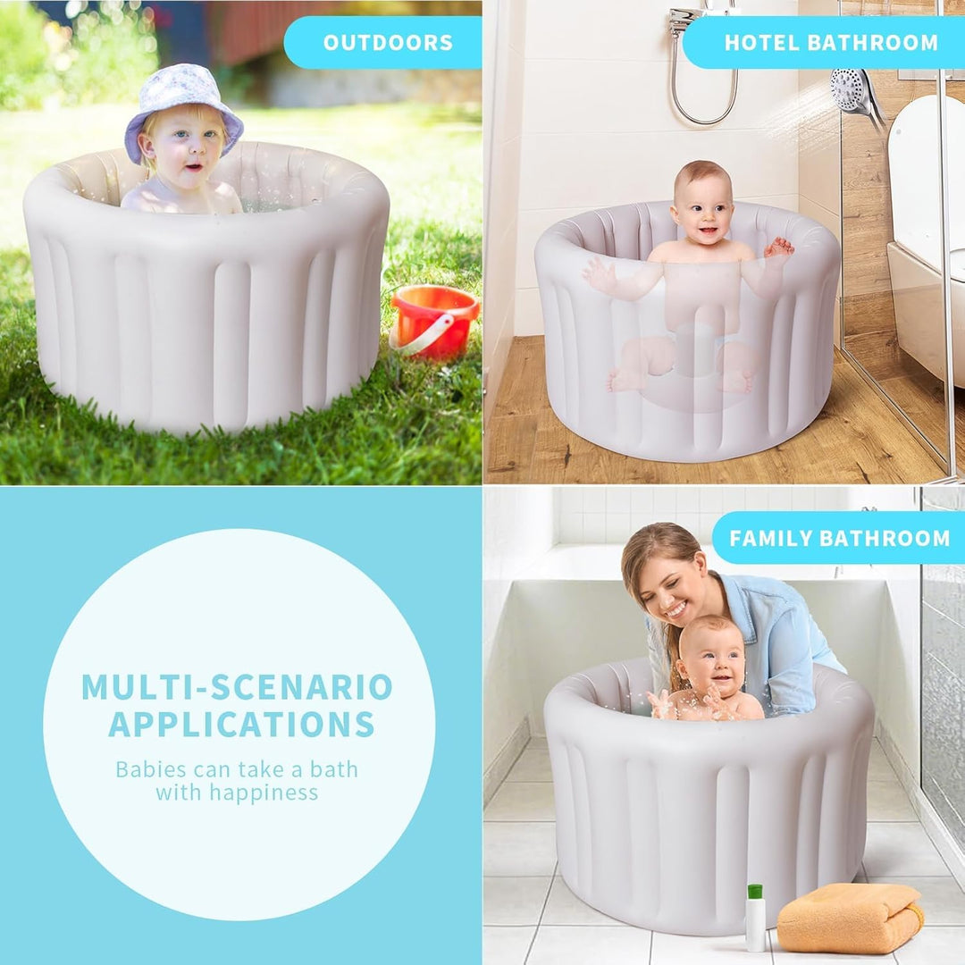 Aufblasbare Babybadewanne XL - Tragbare Kleinkindwanne für Dusche, reisefreundlich, leicht zu entlee
