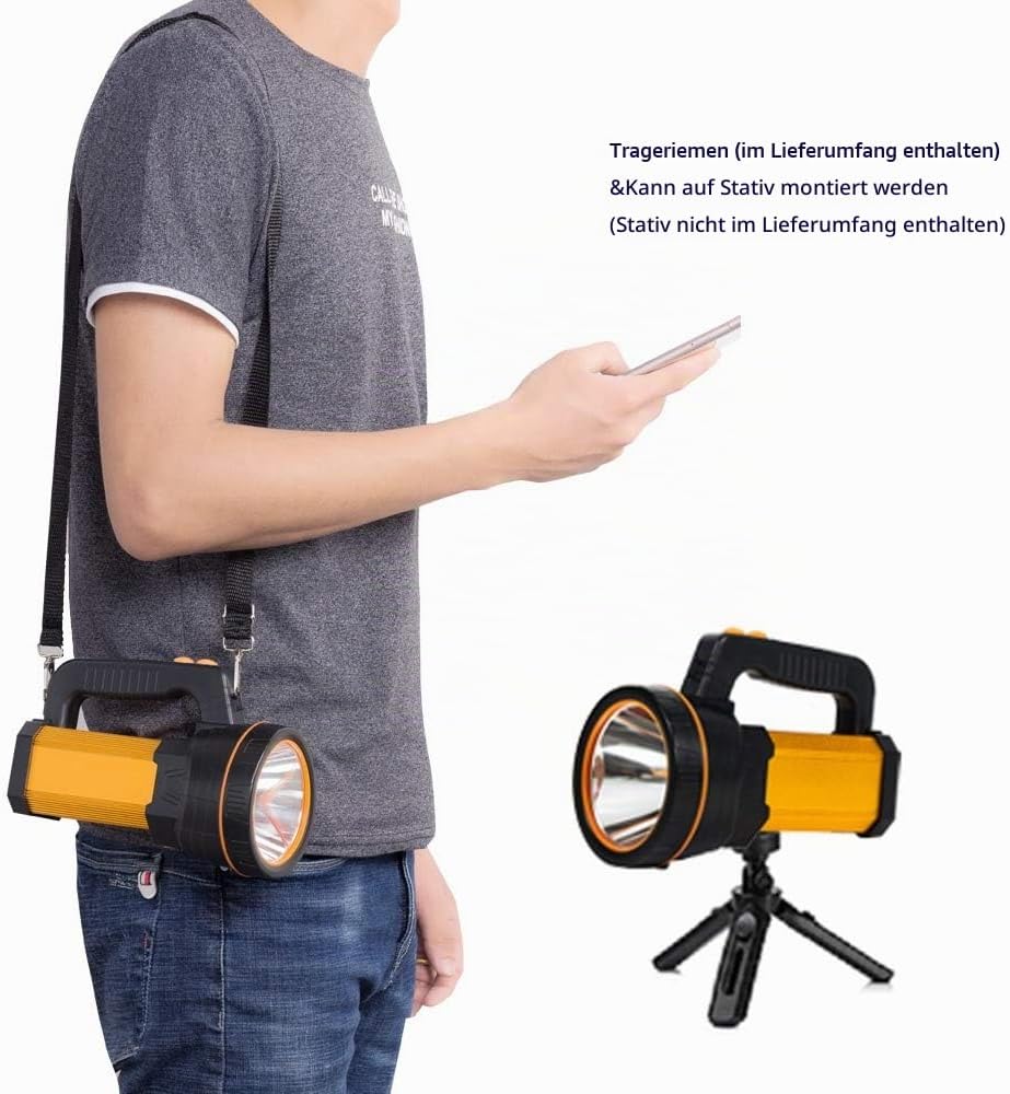 MAYTHANK Super Helle Led Suchscheinwerfer Wiederaufladbare Taschenlampe Batterien betrieben 10000mah