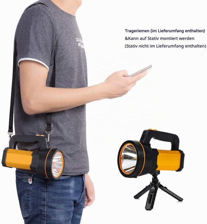 MAYTHANK Super Helle Led Suchscheinwerfer Wiederaufladbare Taschenlampe Batterien betrieben 10000mah