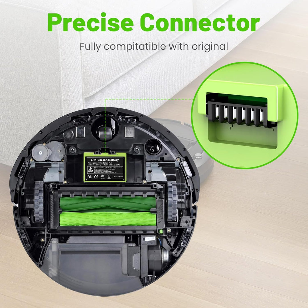 4000mAh Li-ion Akku für i7, ASUNCELL 14.4V Ersatzakku für iRobot Roomba e und i Serie i7 / i7+ i4/i4