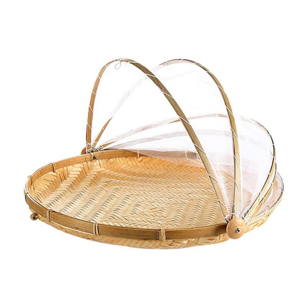 BYFRI Serving Essen Siebeinsatz, Handgewebte Picknick Lebensmittel Abdeckung Korb Aussen Bug- Beweis