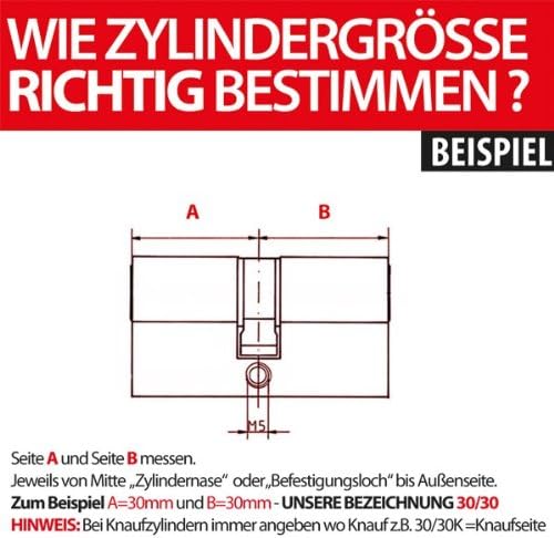 Abus EC 550 Schloss mit Profilzylinder mit 3 Schlüsseln je Zylinder 28/34 mm, 28/34 mm