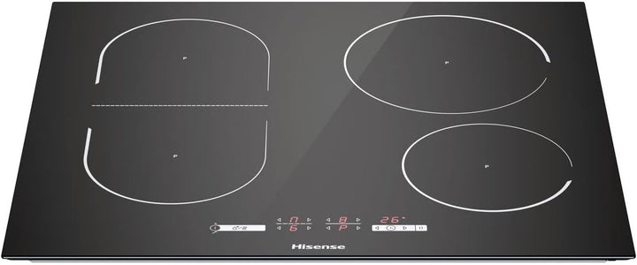 Hisense I6433C7 Induktionskochfeld, 4 Kochzonen mit Bridge-Funktion, Power Boost-Funktion, Kochzeit,