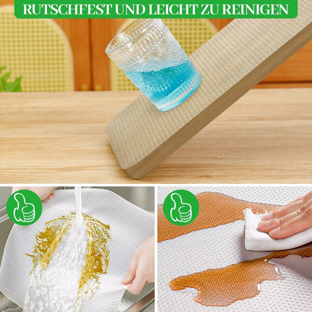 Zindoo Schubladenmatte 50x150cm 3 Rolle Antirutschmatte Zuschneidbar Schoner für Schublade Regal im