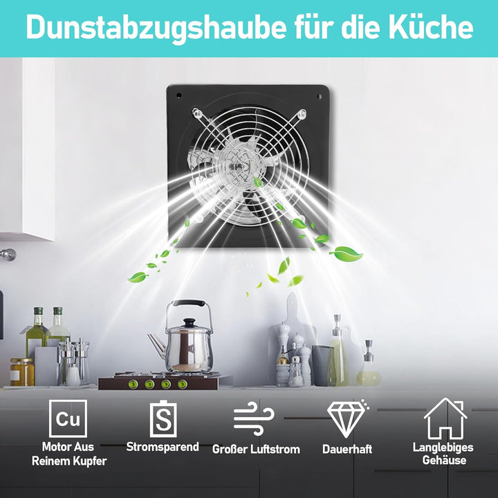 Abluftventilator mit Schalter, Leiser, Am Fenster Montierter Lüftungsventilator mit 3 Löchern für Kü