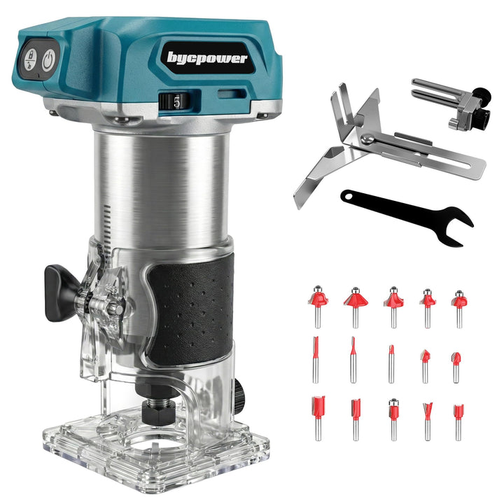 Akku Oberfräse für Maikta 18V, 800W Akku Kantenfräse Set mit Bürstenloser,6 Geschwindigkeiten, Max 3