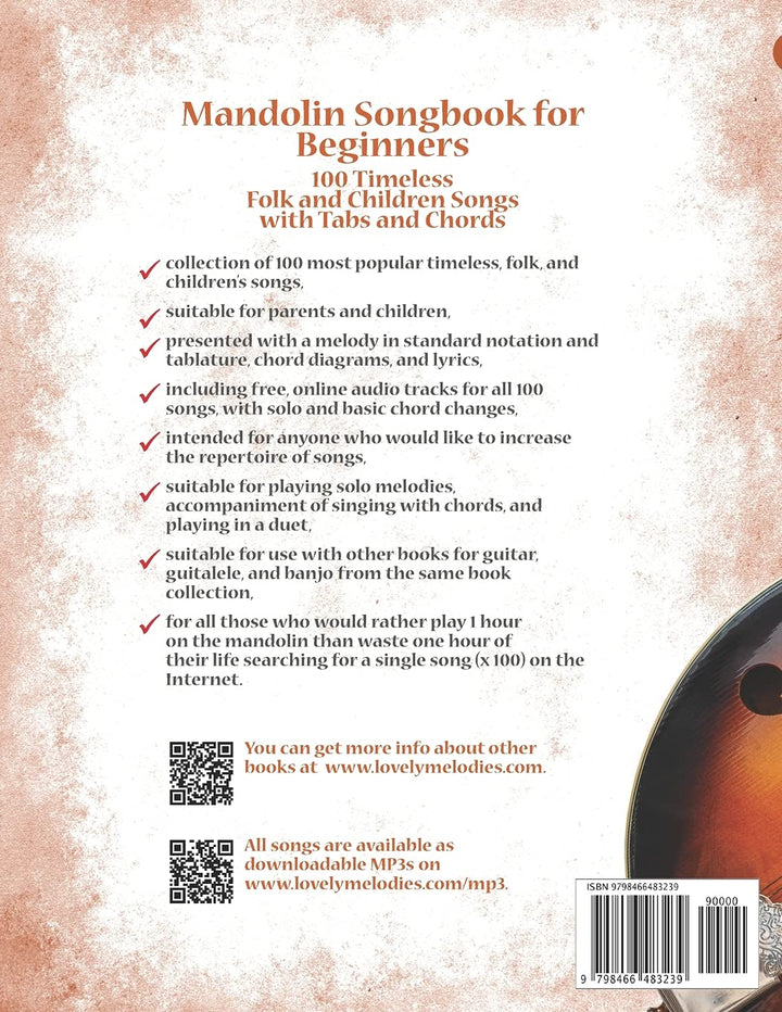 Mandolin Songbook for Beginners - 100 Timeless Folk and Children Songs with Tabs and Chords, Taschen