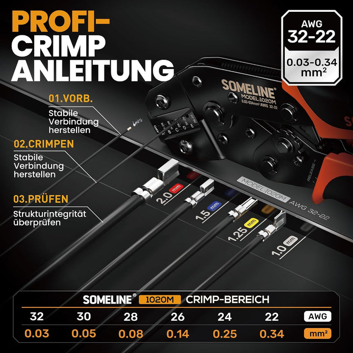 SOMELINE Crimpzange Stecker Set, 41 Typen, JST-SH 1,0mm/GH 1,25mm/ZH 1,5mm/PH 2,0mm sowie kompatible