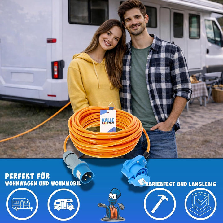 KALLE DAS KABEL CEE Verlängerung Kalle Blue Signal 2,5mm² Winkel Industrie BAU Boot Womo Camping Vol
