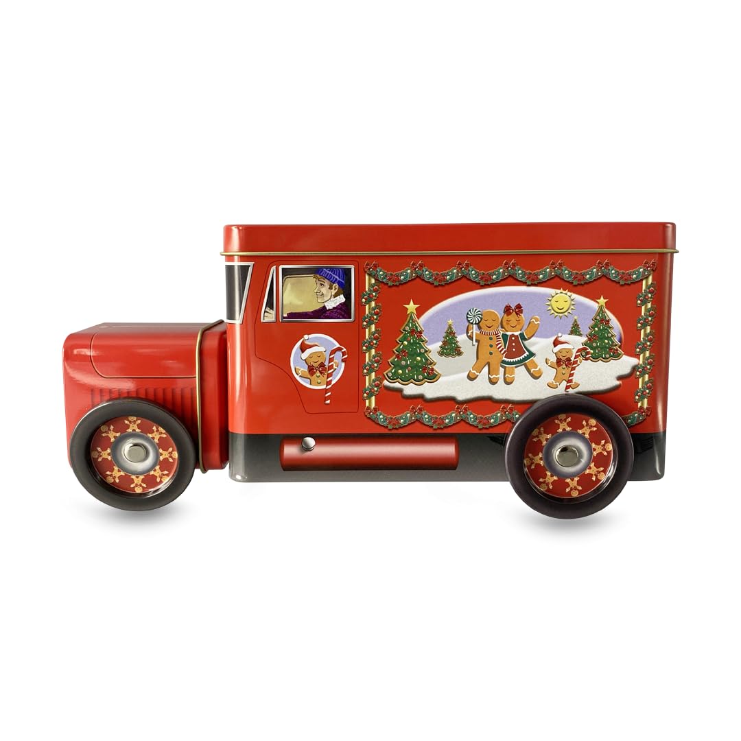 Blechdose in Form eines Lieferwagens Lebkuchen Truck Keksdose Deko-Box Retro-Dose Aufbewahrung, Volu