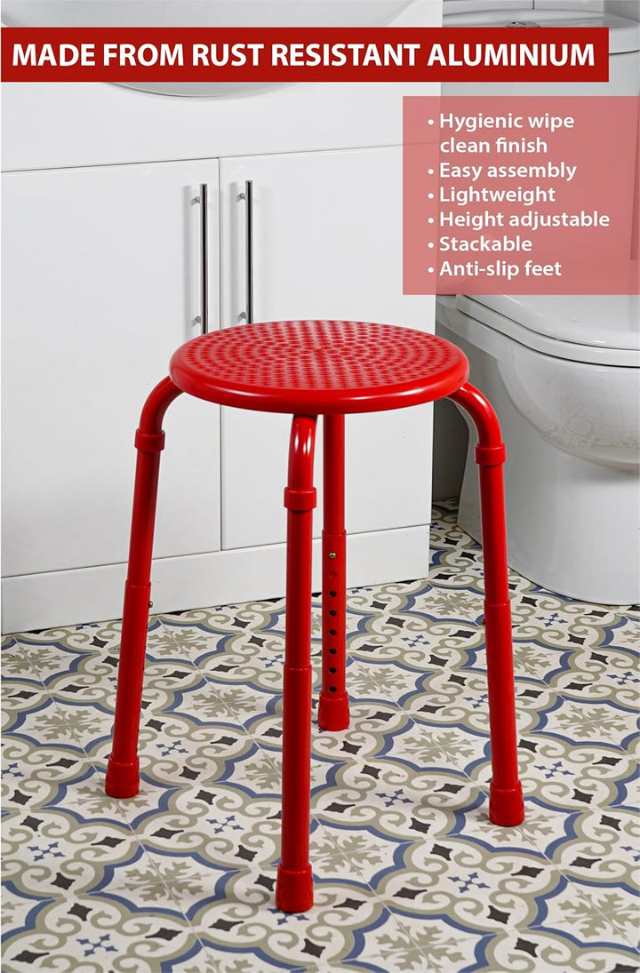 Aidapt VB511AR Mehrzweck- Einstellbarer Hocker, rot, Rot