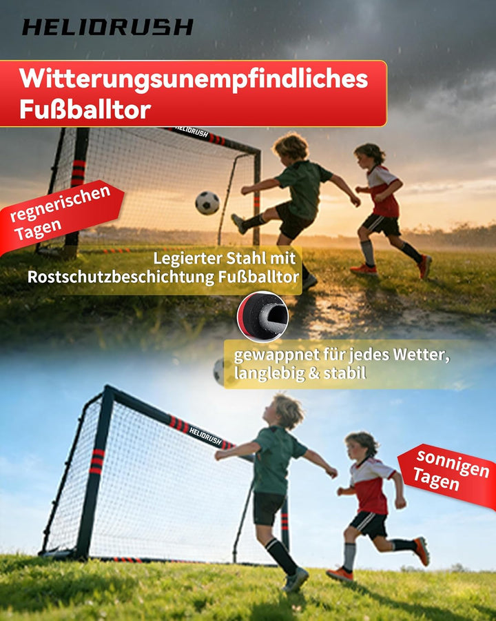 Fussballtor für Garten Kinder - 32mm Stahlrahmen & EPE-Polsterung, Wetterfestes Tor Set mit 33-lagig