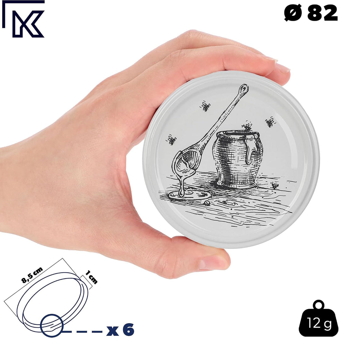 KADAX 10er Set Marmeladengläser 350ml TO82 Honigtopf, Einmachgläser Vorratsgläser Mason Jar mit Schr