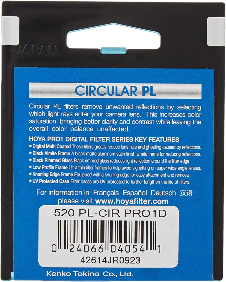 Hoya Pro1 Digital Pol Cirkular 52mm schwarz kompatibel 52mm Single, 52mm Single