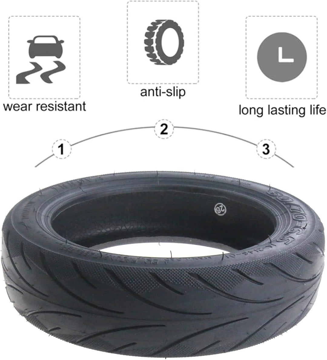 Prodrocam 60/70-6,5 Tubeless Reifen für Segway Ninebot Max G30 Scooter Ersatzräder Verdickt 10 Zoll