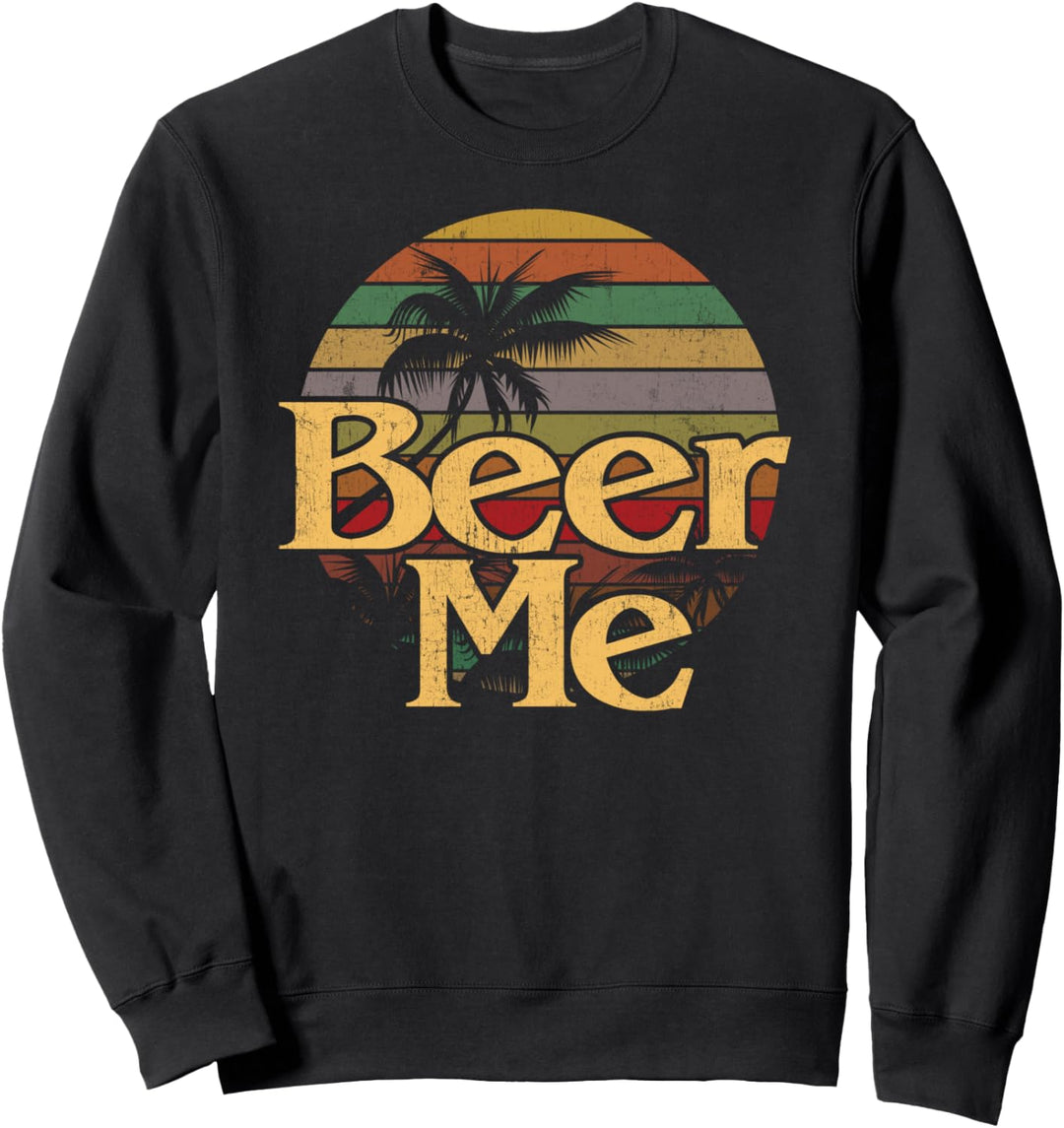 Lustiges Bier mich Vintage Retro California Beach Sunset Sweatshirt