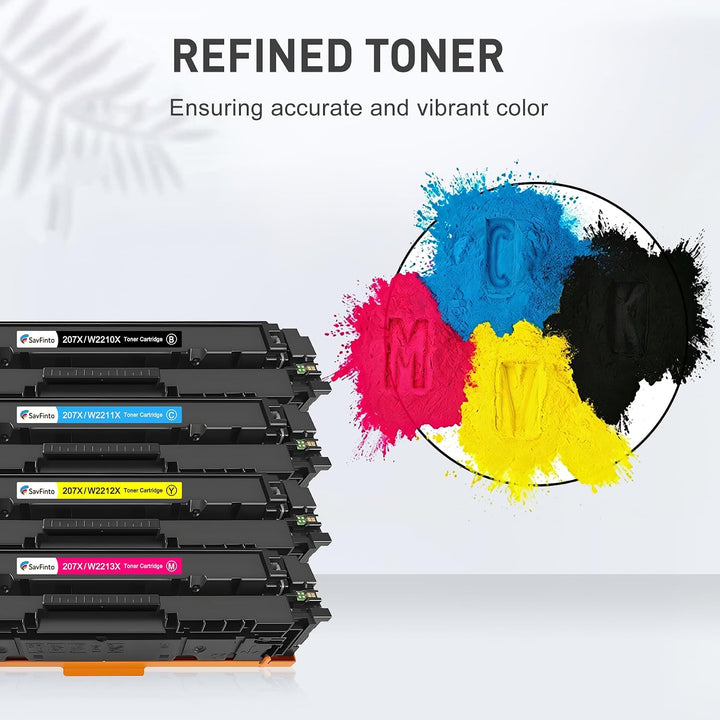 SavFinto 207X Toner Multipack Kompatibel für HP 207X 207A für HP Color Laserjet Pro MFP M283fdw M283