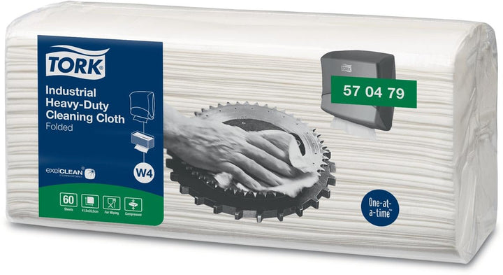 Tork Extra Starke Industrie Reinigungstücher Weiss W4, Mehrzweck, 60 Tücher, 570479 1 x 60 (60) - Wh