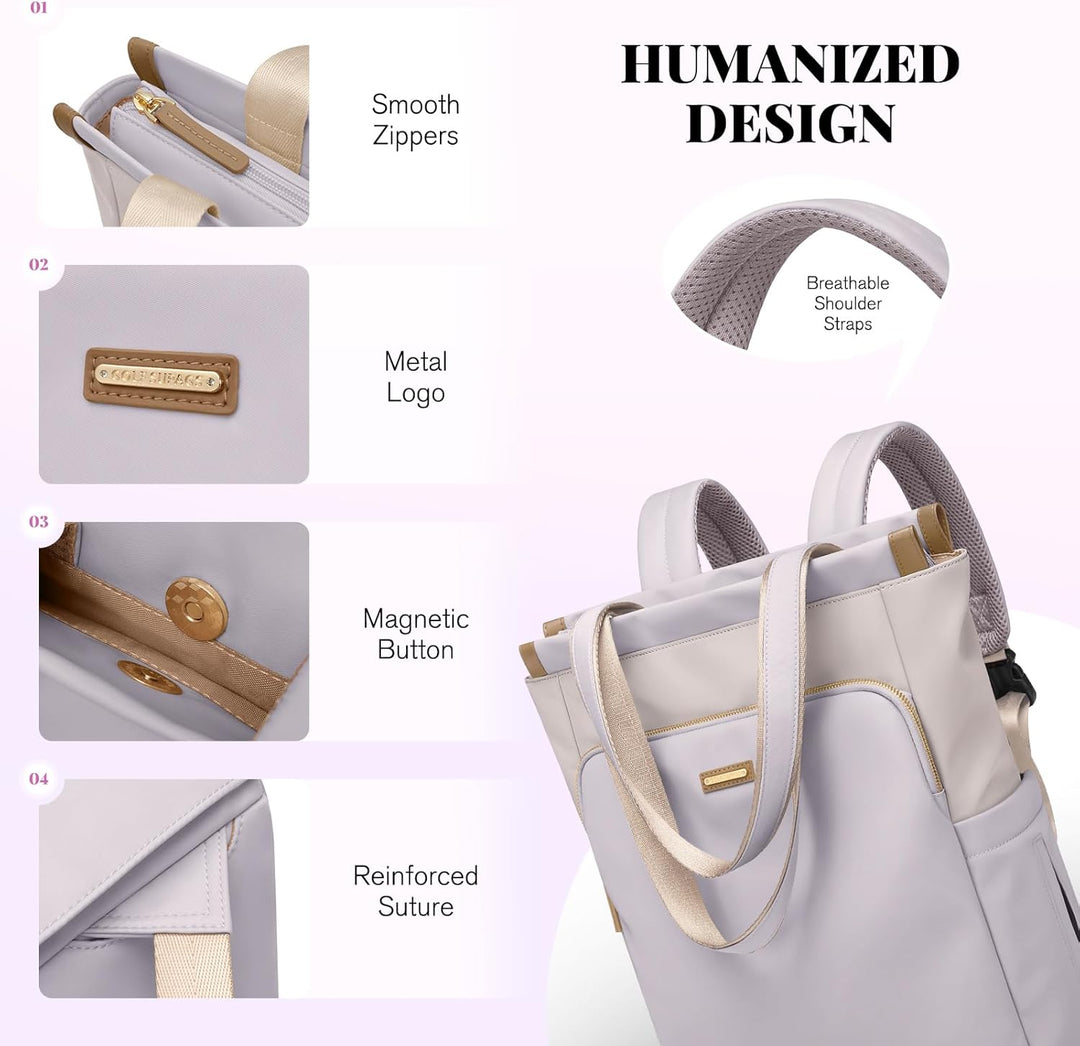 GOLF SUPAGS Convertible Laptop-Rucksack für Frauen Casual Daypack Notebook Tote Bag für Arbeit Hochs