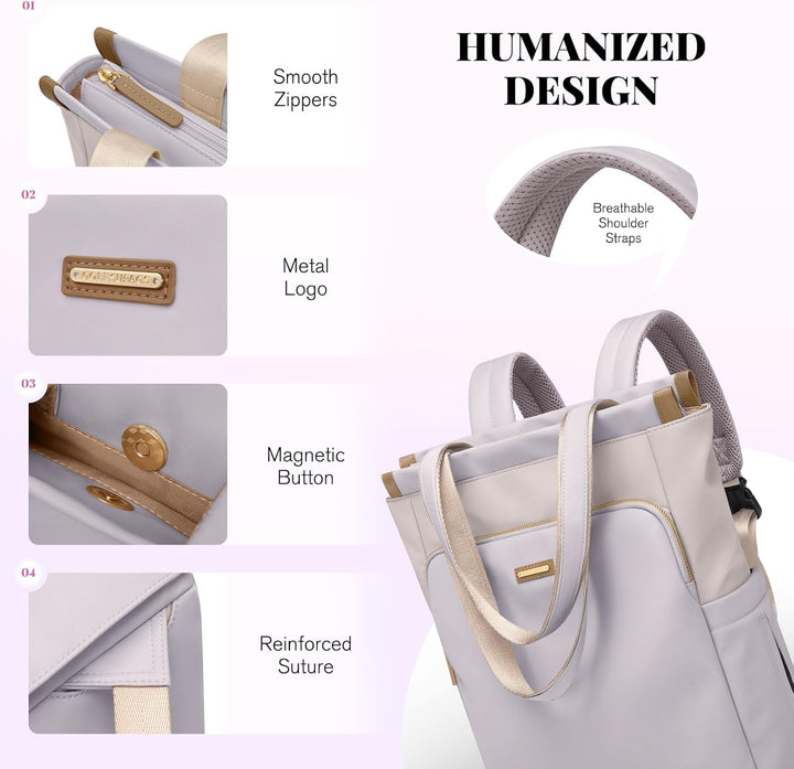 GOLF SUPAGS Convertible Laptop-Rucksack für Frauen Casual Daypack Notebook Tote Bag für Arbeit Hochs