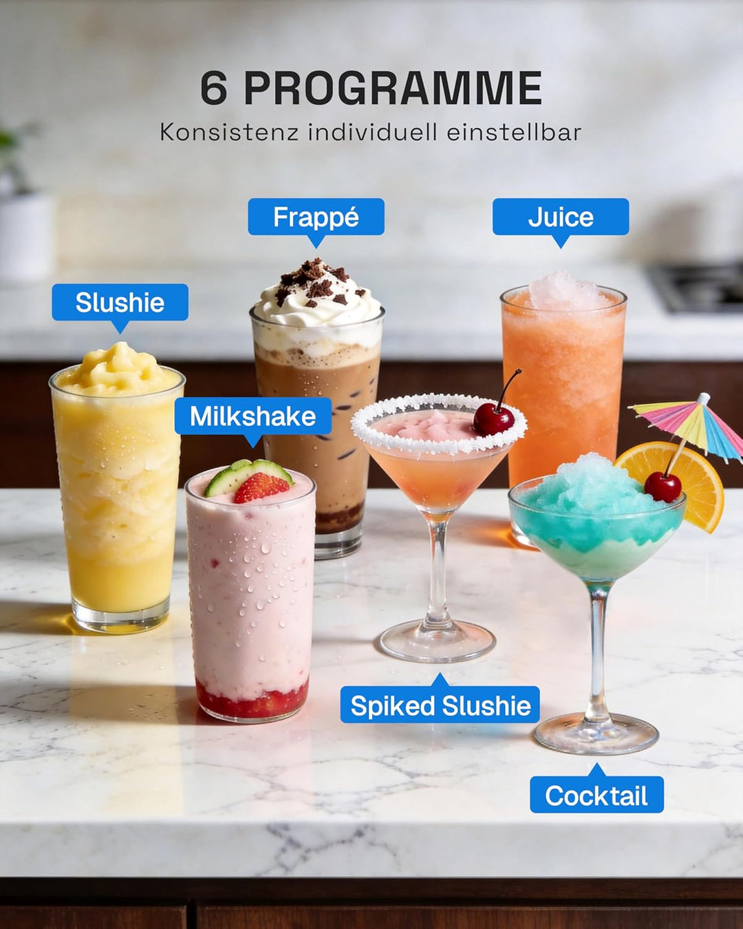 HBN Slush Maschine 2L Softeismaschine für Zuhause mit Selbstreinigende, kein Eis nötig, 6 Programme