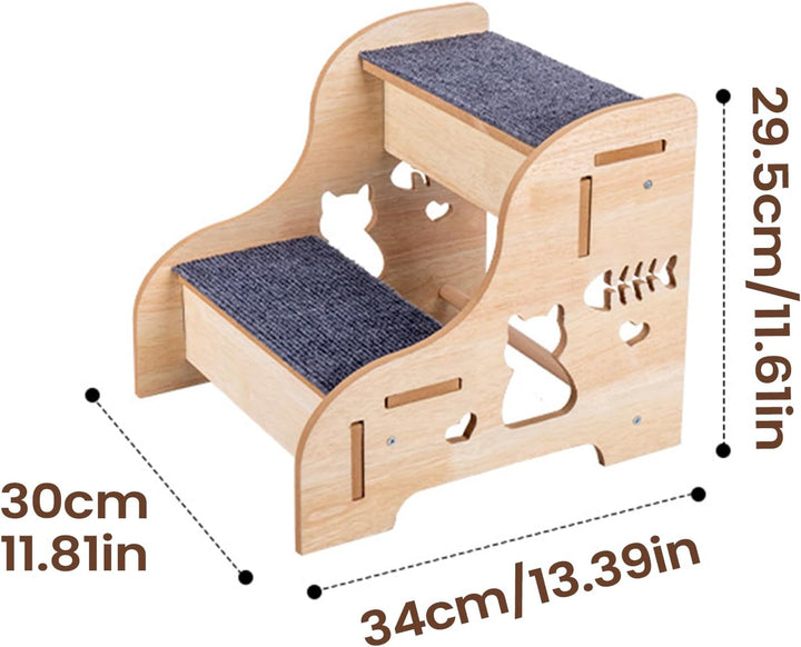 Hundetreppe 2 Stufen, Haustiertreppe Holz, rutschfeste Hunde Rampe Kletterhilfe, Für Klein Hunde Hoh