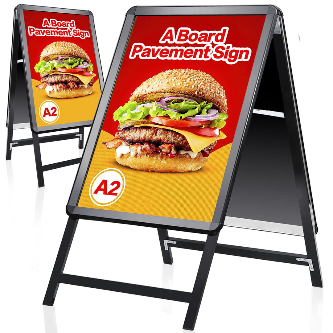 DIN A2 Kundenstopper Outdoor, Plakatständer wetterfest, doppelseitiger Aufsteller inklusive Schutzfo