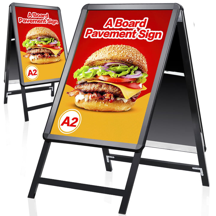 DIN A2 Kundenstopper Outdoor, Plakatständer wetterfest, doppelseitiger Aufsteller inklusive Schutzfo