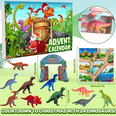 iZoeL Adventskalender 2024 Dinosaurier Kinder Jungen Dino Adventskalender 24 Dinosaurfiguren Füllung