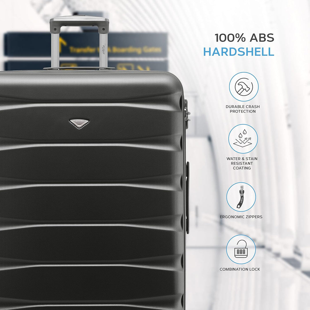 Flight Knight ABS-Hartschalenkoffer Kabinen- und Aufgabegepackoptionen zugelassen fur uber 100 Flugg