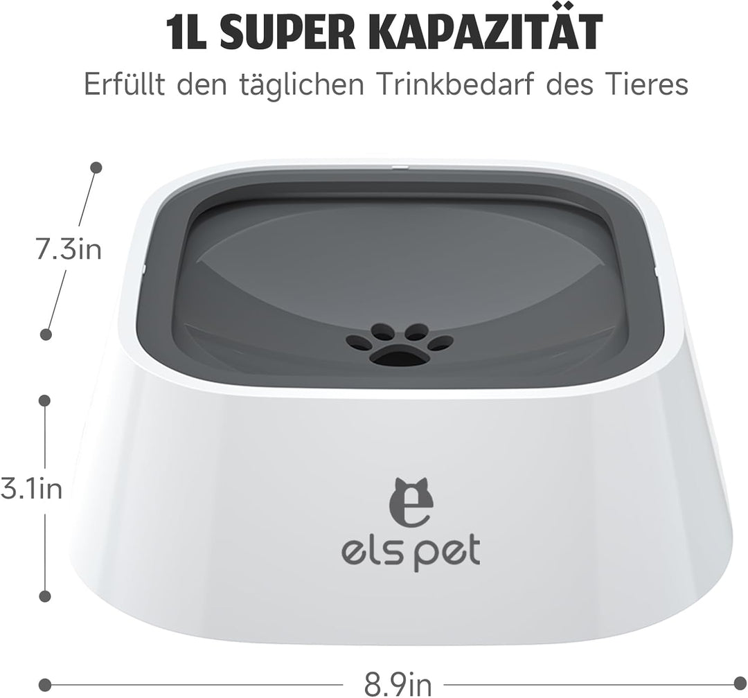 ELS PET Wassernapf für Hunde: 1L Auslaufsicher Trinknapf Reisenapf, rutschfest Katzen Hund Haustiere