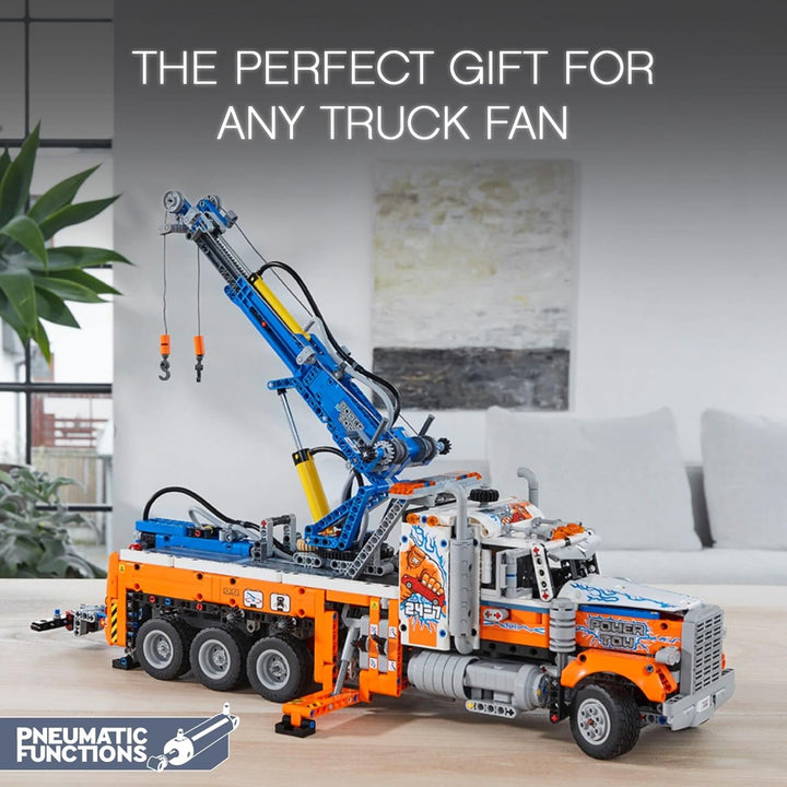 LEGO Technic Schwerlast-Abschleppwagen mit Kran, Spielzeugmodellbauset, Engineering for Kids Serie,