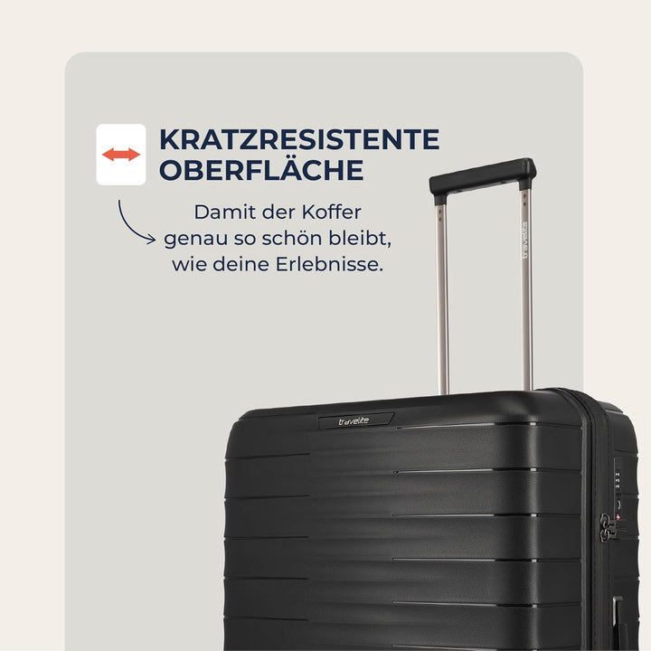 Travelite Koffer gross, MOOBY L, Kratzfeste Hartschale, mit recyceltem Material, 77 cm, 106 l, 3,7 k