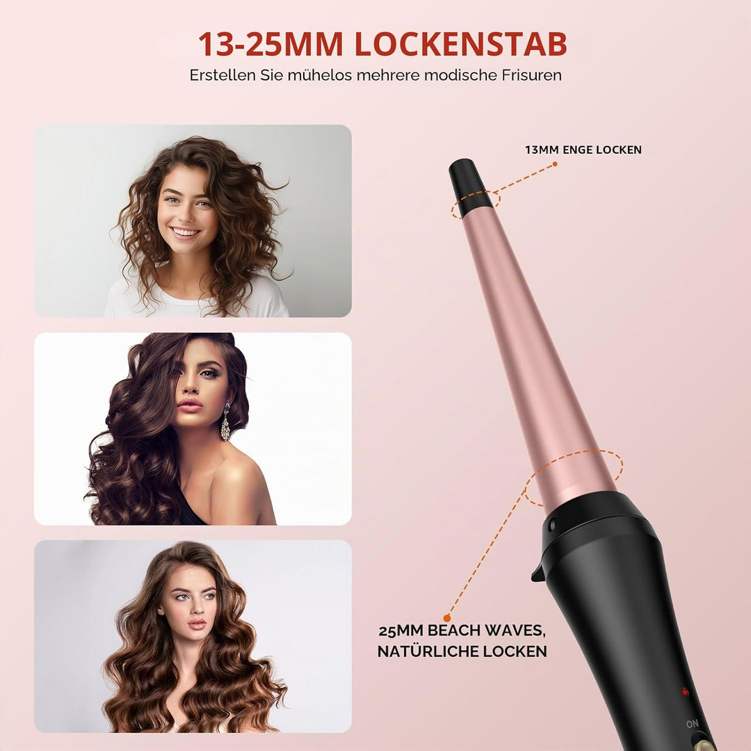 Konischer Lockenstab aus Keramik für Natürliche Wellen Locken Conical Curling Wand Lockenwickler Loc