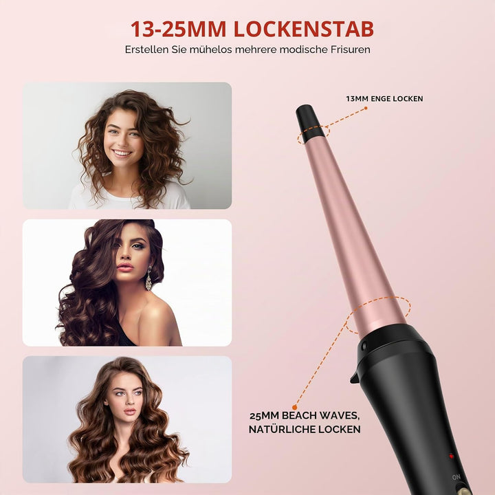 Konischer Lockenstab aus Keramik für Natürliche Wellen Locken Conical Curling Wand Lockenwickler Loc
